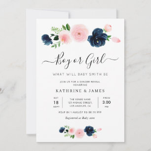 Invitation marine et le genre floral roux révèlent l'invitati