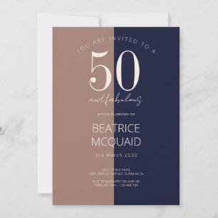 Invitation Marine et Mocha   50 et Fabuleux fête d'anniversai