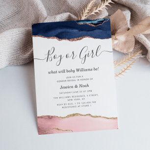 Invitation marine et rougir agate bébé sexe révéler