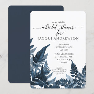 Invitation Marine Fern Foliage Forêt Fête des mariées botaniq