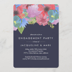 Invitation Marine fleur sauvage Bouquet   Fêtes de fiançaille