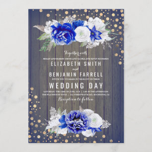 Invitation Marine Floral Rustic Mariage