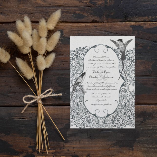 Invitation Marine Hummingbird Inséparable mariage invite Moti (Créateur téléchargé)