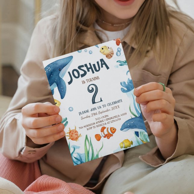 Invitation Marine Life Anniversaire de enfant Party de poisso (Créateur téléchargé)