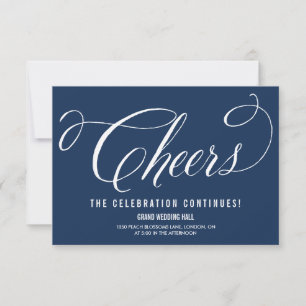 Invitation Marine M. & Mme Elegant Script Reception Card