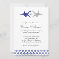 Marine / Mariage de grues Origami Argent