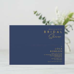 Invitation Marine minimaliste moderne bleu Fête des mariées