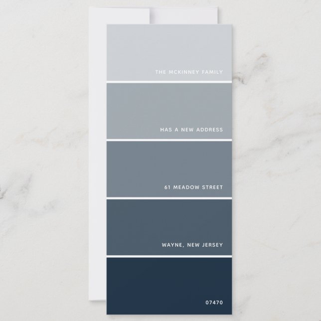 Invitation Marine Paint Swatch Nouvelle adresse (Devant)