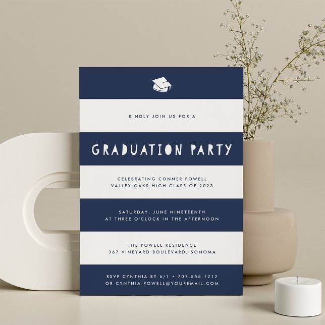 Invitation Marine | Partie de graduation en bande découpée (Créateur téléchargé)
