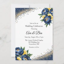 Marine Peony Citrus Peinture Floral Mariage Célébr