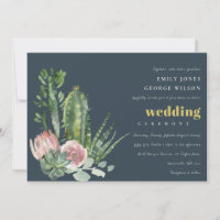 MARINE ROSE FLORAL DÉSERT CACTI FOLIAGE MARIAGE