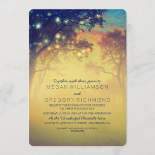 Invitation Marine Rustic String Lights Tree Wedding Invitatio