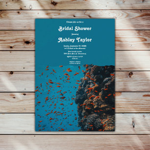 Invitation Marine sous-marine Sea Fish Reefs Fête des mariées