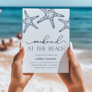Invitation Marine Starfish   Week-end à l'invitation de plage
