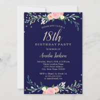 Marine Sweet Floral Sparkle Confetti 18e anniversa