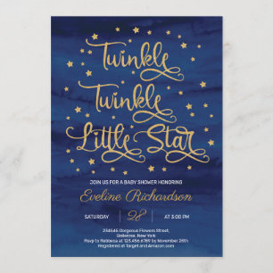 Invitation Marine Twinkle Twinkle Little Star Baby shower