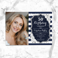 Marine White Stripes Silver Photo 50e anniversaire