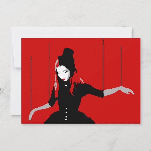 Invitation marionnette de cabaret (Devant)