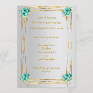 INVITATION MARITIME ÉLÉGANTE AQUA D'ARGENT