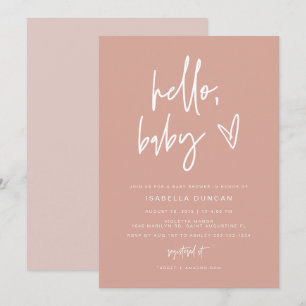 Invitation MARLO Bohemian Blush Hello Baby Baby shower