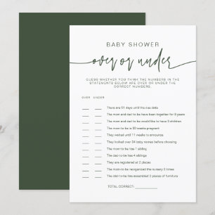 Invitation MARLO Bohemian Green Over Under Baby shower Game