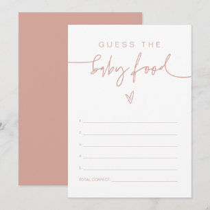 Invitation MARLO Boho Blush Pink Guess the Baby Food Game