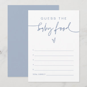 Invitation MARLO Boho Dusty Blue Guess the Baby Food Game