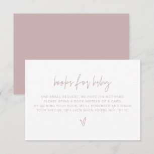Invitation MARLO Boho Dusty Livres Roses pour Baby Card