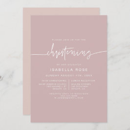Invitation MARLO Boho Dusty Rose Rose Christening