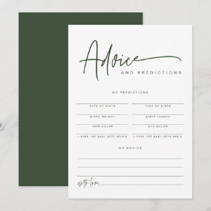 Invitation MARLO Boho Forest Green Baby Conseils & Prédiction
