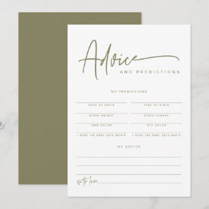 Invitation MARLO Boho Olive Green Baby Conseils & Prédictions