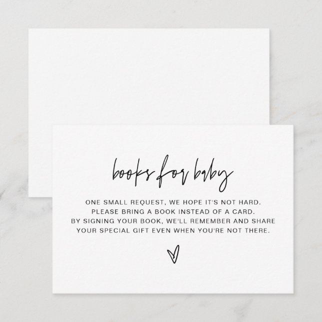 Invitation MARLO Bold Livres contemporains pour Baby Card (Devant / Derrière)