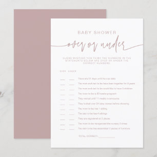 Invitation MARLO Dusty Rose Boho Over Under Baby shower Game