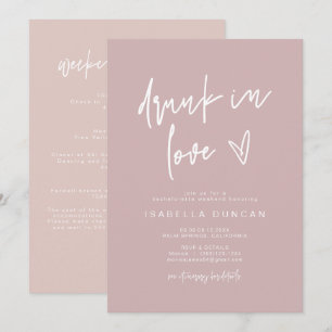 Invitation MARLO Dusty Rose ivre dans l'amour Bachelorette