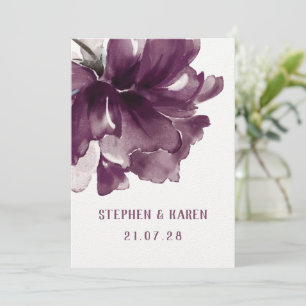 Invitation Maroon Bourgogne Poppy Mariage élégant