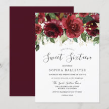 Maroon Bourgogne Rouge Aquarelle Fleurs Douces 16