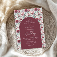 Maroon de Boho et fleurs sauvages roses arquées
