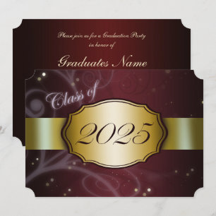 Invitation Maroon et Gold 2025 Graduation Party