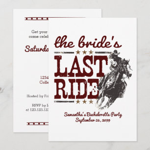 Invitation Maroon Le Dernier Ride de la Mariée