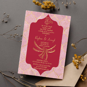 Invitation Maroon or mariage hindou noeud Ganesha