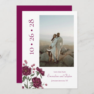 Invitation Maroon Rose Wedding Save the Date
