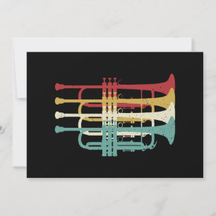 Invitation Marquage Bande Trumpet Player Retro Design