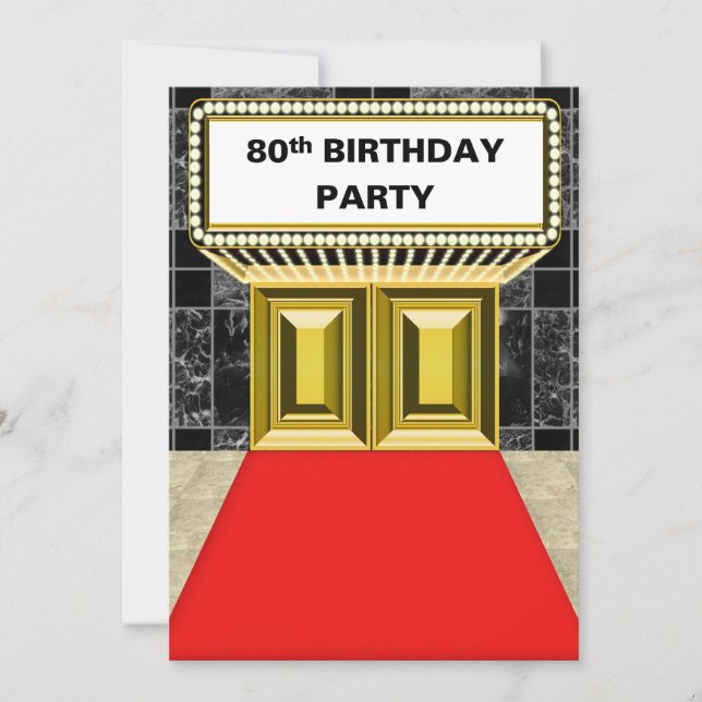 Invitation Marque de Broadway, tapis rouge 80 e anniversaire (Devant)