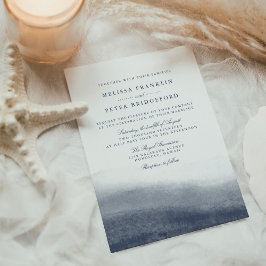 Invitation Marques | Mariage d'aquarelle côtière