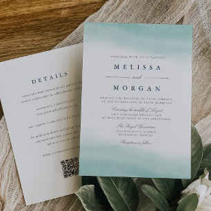Invitation Marques Seaglass   Mariage tout en un côtier
