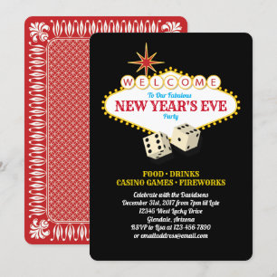 Invitation Marquise de Las Vegas Nouvel An Noir