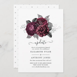 Invitation Marsala, Black and Silver Floral Mariage Update