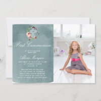 marsala bleu marine première communion florale