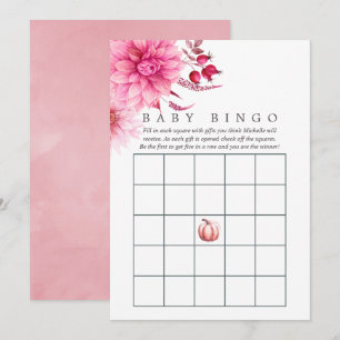 Invitation Marsala - Bourgogne & Blush Automne Bingo Bébé Bin