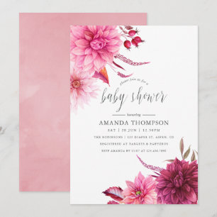 Invitation Marsala - Bourgogne et Broussaillis Baby shower au